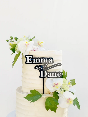 Wedding Cake topper couple name engagement topper