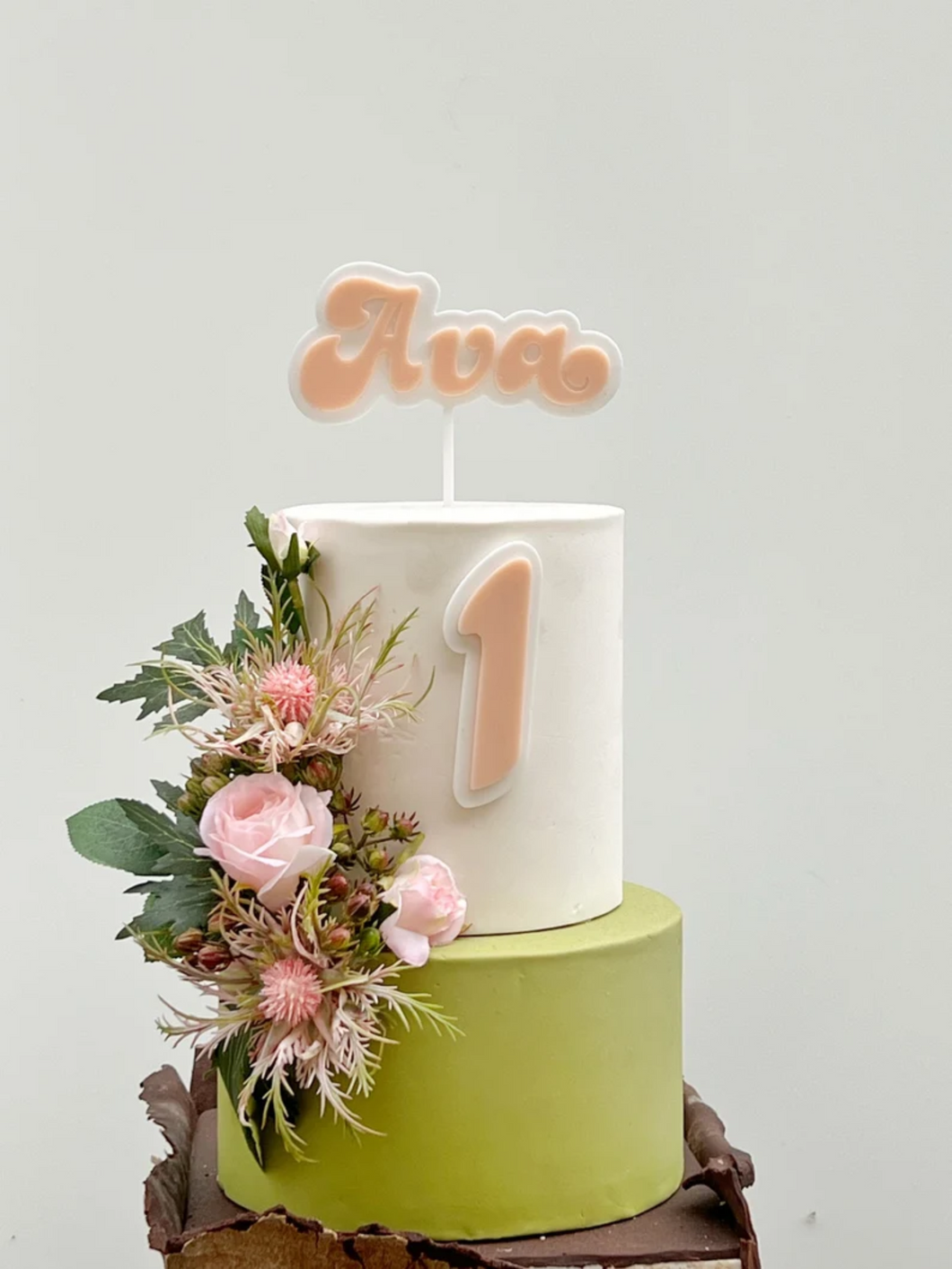 modern birthday cake topper and age number cake plaque