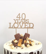 Load image into Gallery viewer, years loved - cake topper featuring your age or wedding anniversary