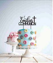 Load image into Gallery viewer, Personalised communion topper with christian cross